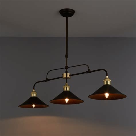 Great application for kitchens, bathrooms, hallways and offices. Alfie Bronze effect 3 Lamp Pendant Ceiling light ...