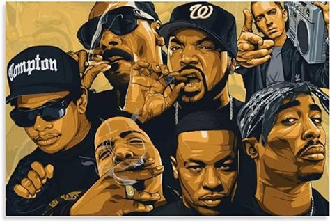 Rapper Poster Hip Hop Poster Old School Rap Legends Rapper Collage Music Poster West Coast 2