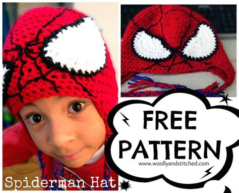 Free Crochet Pattern For Spiderman Hat Spiderman Hat Woolly