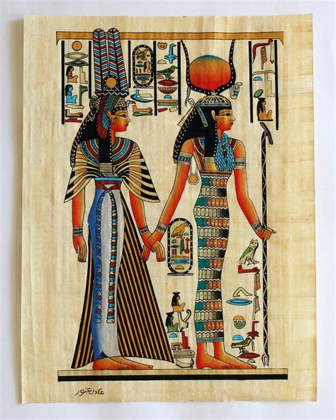 Isis And Queen Nefertari Ancient Egyptian Papyrus