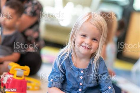 Adorable Preschool Girl In Classroom Stock Photo Download Image Now