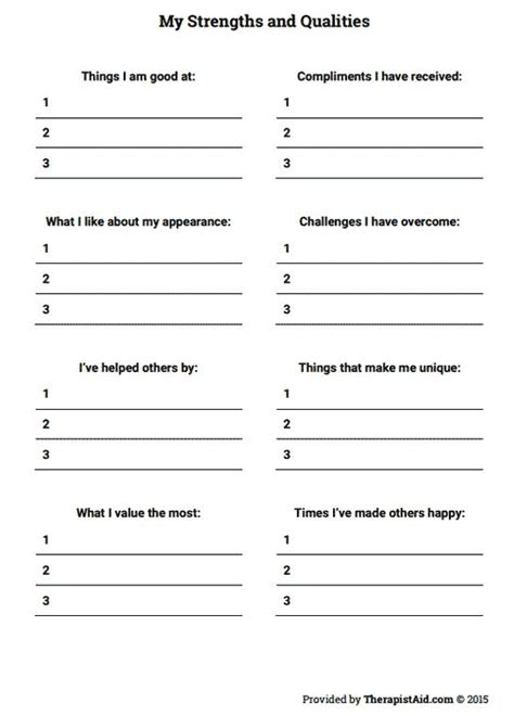 This Positive Psychology Worksheet Titled My Strengths And Qualities