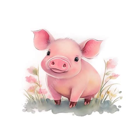 수채화 작은 돼지 동물 수채화 돼지 Png 일러스트 및 Psd 이미지 무료 다운로드 Pngtree