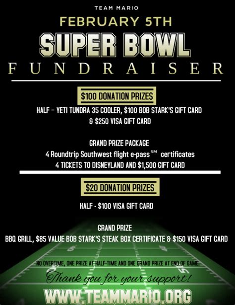 Super Bowl Square Fundraiser Template