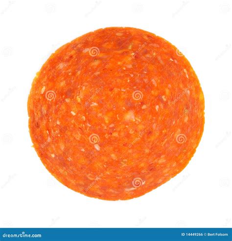 Single Slice Of Pepperoni Stock Photo Image Of Edible 14449266