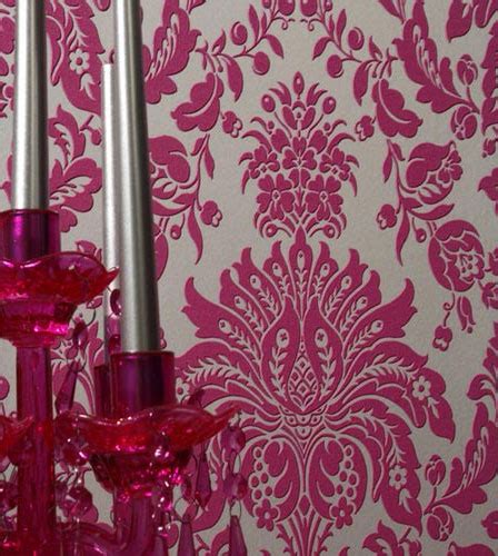 Pink Flocked Wallpaper Wallpapersafari