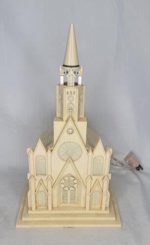 Raylite 13 Plastic Light Up Musical Christmas Village Church Cathedral