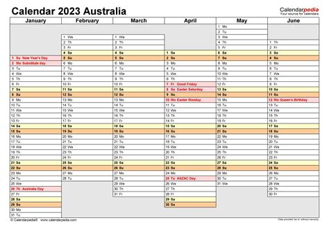 Australia Calendar 2023 Free Printable Pdf Templates Australia