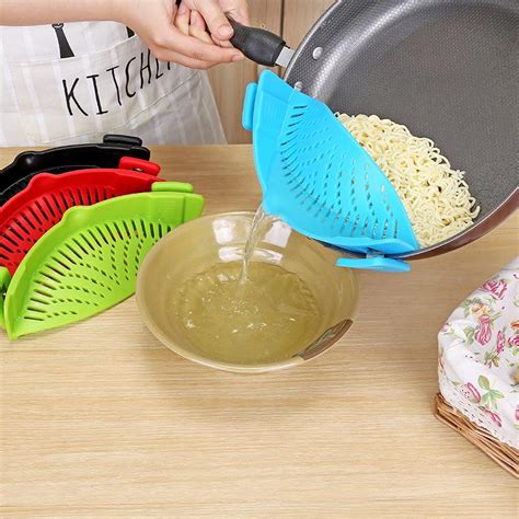 Silicone Clip On Strainer — Transforms Any Regular Pot Or Pan Into A