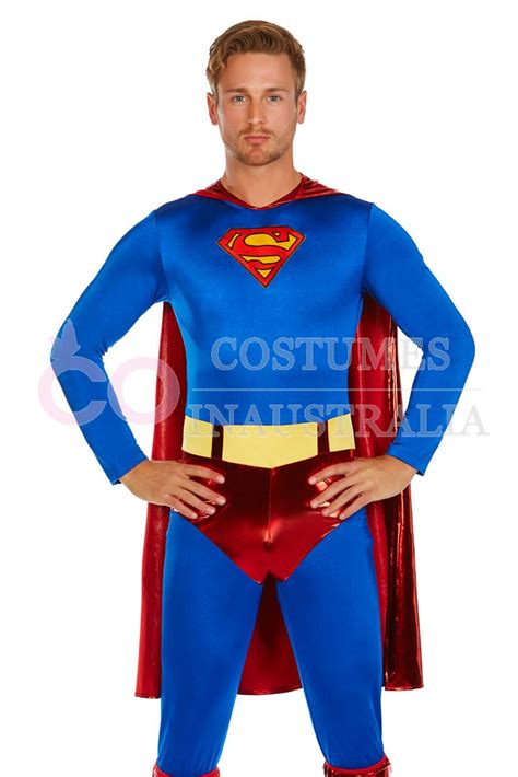 Mens Superhero Superman Halloween Fancy Dress Costume