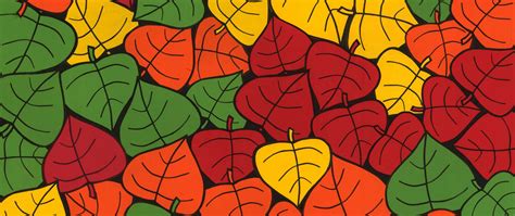 Download Wallpaper 2560x1080 Leaves Art Colorful Autumn Collage