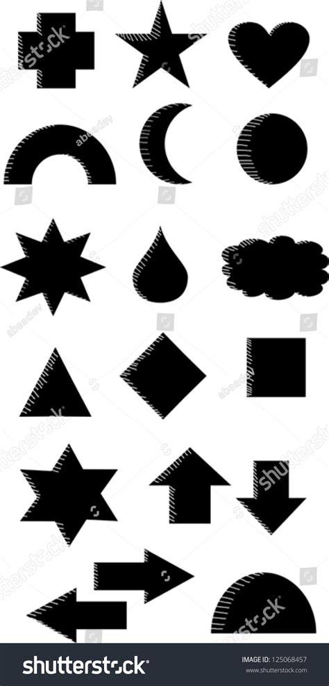 Set Basic Shapes Symbols Stock Vector 125068457 Shutterstock