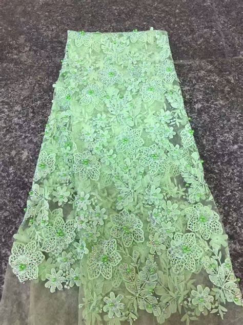 Elegant Light Green African Lace Fabric High Quality Guipure Lace Fabrics For Wedding In Lace