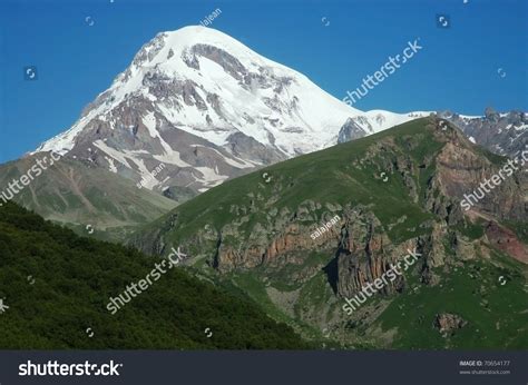 Mount Kazbek Georgian Military Highway Caucasus Mountains Border