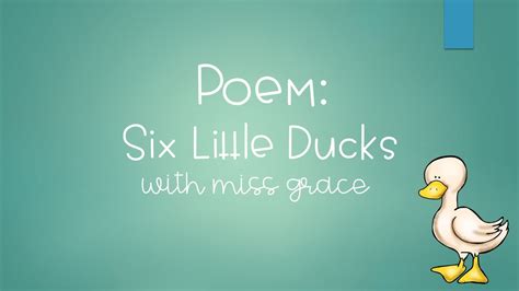 Poem Six Little Ducks Youtube
