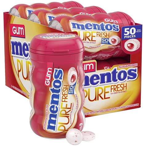 Mentos Gum Sugar Free Cinnamon Chewing Gum 50 Pieces 6 Bottles Of 50