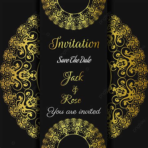 Royal Invitation Card Design Template With Gold Luxury Border Template