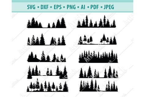 Forest Svg File Spruce Forest Svg Nature Png Eps Dxf 1100195