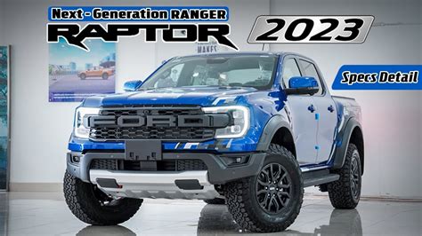 Ford Ranger Raptor 2023 Color Blue Lightning Walkaround Video With