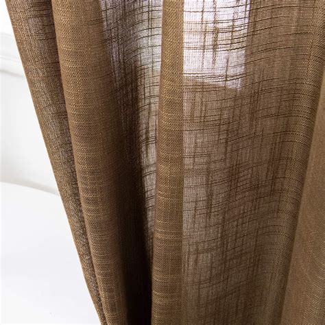 Amhoo Linen Sheer Curtains Premium Heavy Semi Sheer