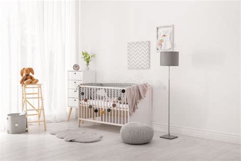 Baby Room Interior With Crib Stock Photo Image Of Girl Detail 114887576