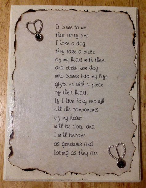 Pet Poem On Parchment And Mounted On Plaque For Those Who Are Grieving