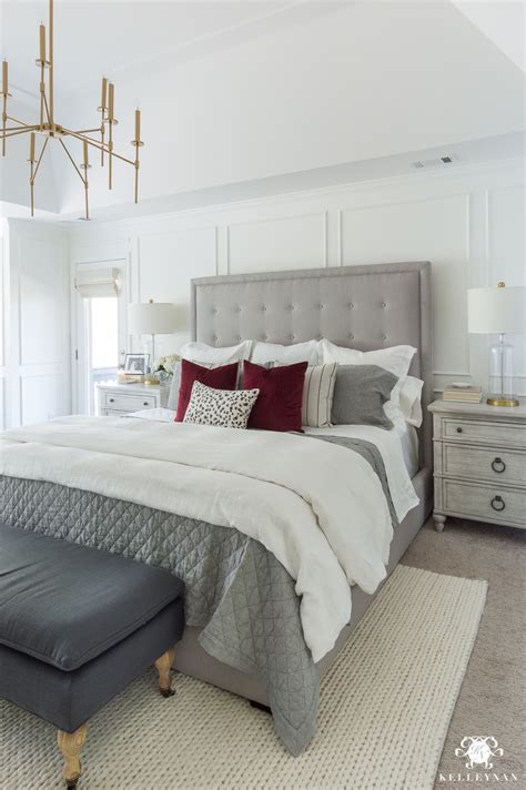 From dove gray to slate gray, this neutral color can be combined with different colors. One Room Challenge Master Bedroom Makeover Reveal | Kelley Nan
