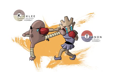 Der torso, die arme, hände und füße sind dabei braun. Pokemon - Kicklee VS Tygnon by Krystalwarrior on DeviantArt