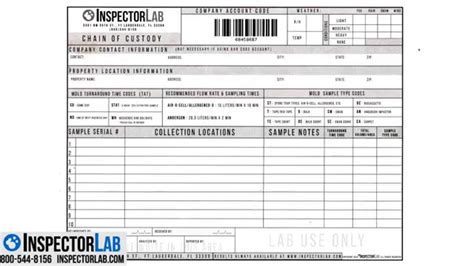 How To Complete A Chain Of Custody Form From Inspectorlab