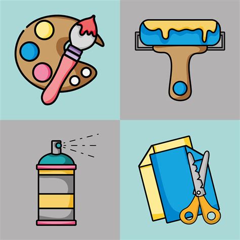 Set Art And Craft Creative Objects 659398 Vector Art At Vecteezy