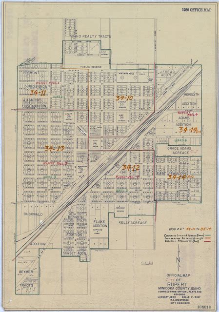 1950 Census Enumeration District Maps Idaho Id Minidoka County