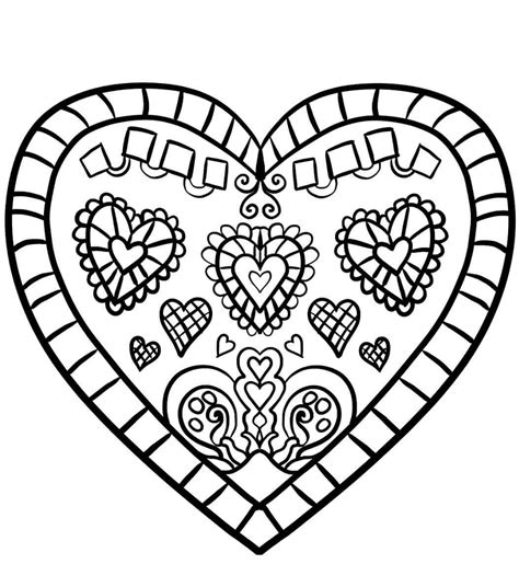 Heart Shape Coloring Page