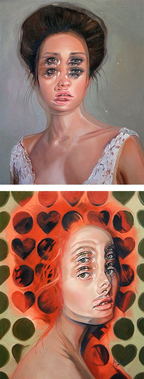 Portraits Of Women In Double Vision Surreal Painting Modern