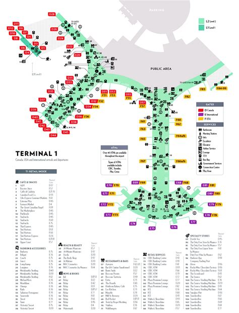 Terminal 1 Toronto Pearson International Airport YYZ Map