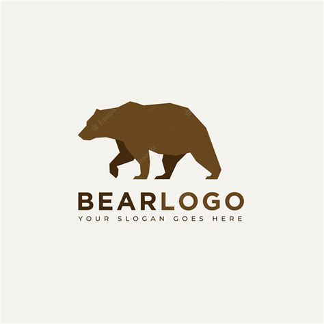 Медведь гризли минималистский логотип вектор иллюстрации дизайн шаблона