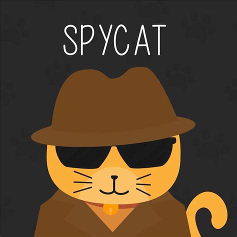 Premium Vector Cute Spy Cat Character Design