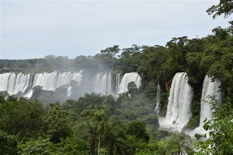 Beautiful View Of Iguazu Falls One Of The Seven Natural Wonders Of The