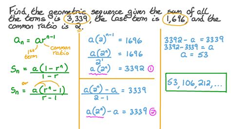 Question Video Finding The Geometric Sequence Given Its Last Term