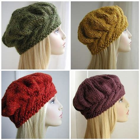 Cable Beret Pdf Knitting Pattern With Images Knitting Knitted Hats