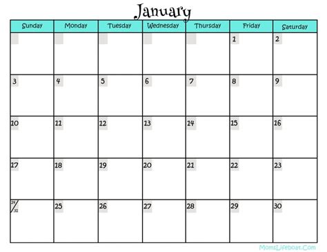 Full Page Monthly Calendar Printable Free Calendar Template