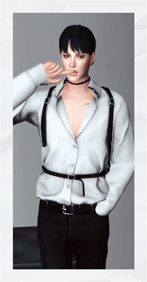 Harness Shirt Gorilla X3 In 2020 Sims 4 Clothing Sims 4 Male
