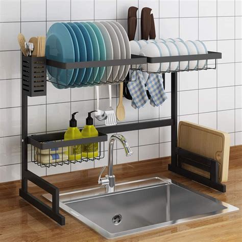 Find kitchen storage & organization at wayfair. Over Sink Shelf Dish Cutlery Drying Drainer Utensils ...