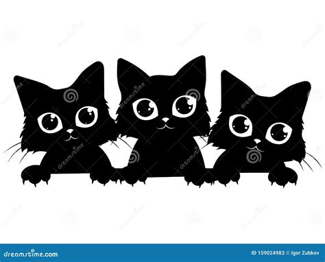 Black Cats Looking Out The Window Cartoon Cats Look Out Of The Window