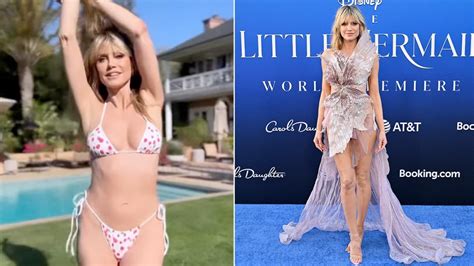 Heidi Klum Sizzles In Cheeky Bikini Poolside Before ‘making A Splash’ In Sexy Sheer Dress
