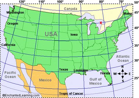 North America Map Latitude Longitude Map Of World