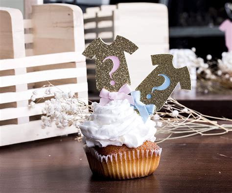Gender Reveal Party Cupcake Toppers He Or She Cupcake