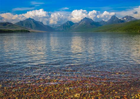 Lake Mcdonald And Its Colorful Stones