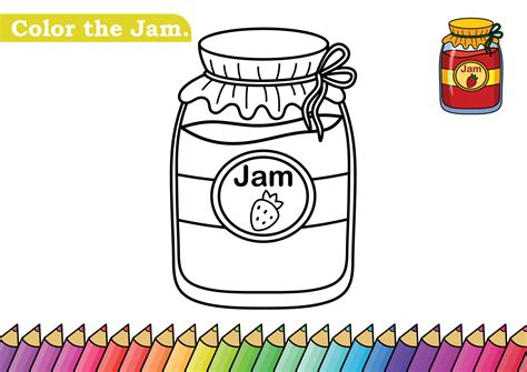 Coloring Page For Jam Vector Illustration Kindergarten Children