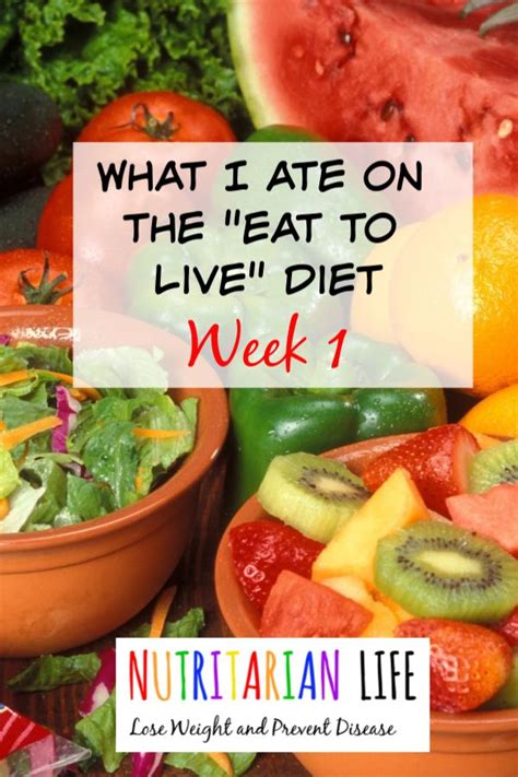 What I Ate Week 1 On The Eat To Live Diet Eat To Live Diet Diet And Nutrition Nutritarian Diet
