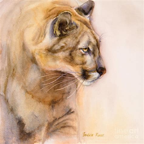 Cougar On The Prowl Painting By Bonnie Rinier Fine Art America